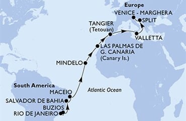 MSC Lirica - Brazílie, Kapverdy, Španělsko, Maroko, Malta, ... (z Rio de Janeira)