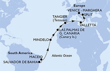 MSC Lirica - Brazílie, Kapverdy, Španělsko, Maroko, Malta, ... (Salvador de Bahia)