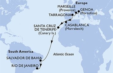 MSC Musica - Itálie, Francie, Španělsko, Maroko, Brazílie (z Janova)