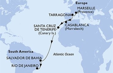 MSC Musica - Francie, Španělsko, Maroko, Brazílie (z Marseille)