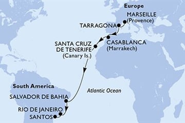MSC Musica - Francie, Španělsko, Maroko, Brazílie (z Marseille)