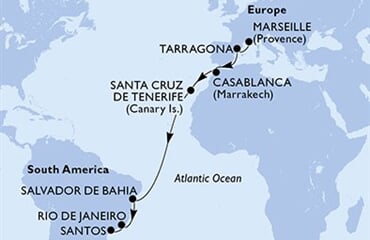 MSC Musica - Francie, Španělsko, Maroko, Brazílie (z Marseille)