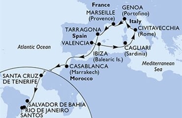 MSC Musica - Španělsko, Itálie, Francie, Maroko, Brazílie (Valencie)