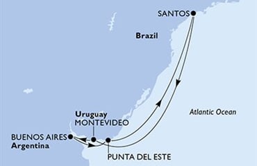 MSC Musica - Brazílie, Uruguay, Argentina (Santos)