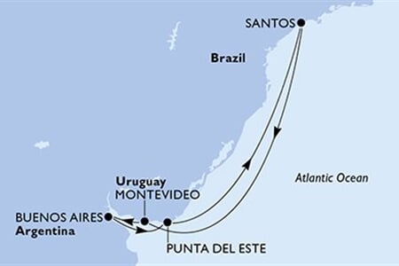 MSC Musica - Brazílie, Uruguay, Argentina (Santos)