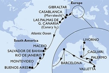 MSC Splendida - Itálie, Malta, Španělsko, Gibraltar, Maroko, ... (Livorno)