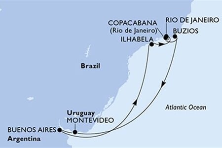 MSC Splendida - Uruguay, Argentina, Brazílie (Montevideo)