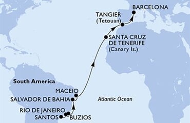 MSC Virtuosa - Brazílie, Španělsko, Maroko (Santos)
