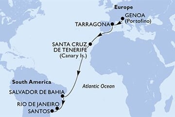 MSC DIVINA - Olaszország, Spanyolország, Brazília (a Genova-ből)