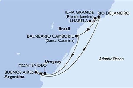 MSC Splendida - Uruguay, Argentina, Brazílie (Montevideo)