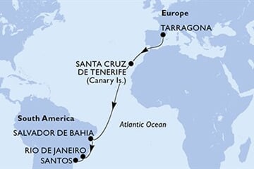 MSC DIVINA - Spanyolország, Brazília (a Tarragona-ból)