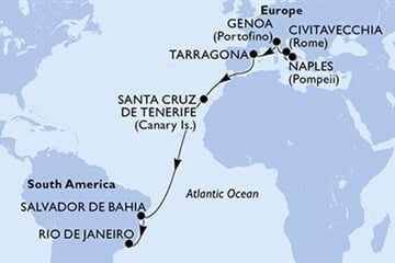 MSC DIVINA - Olaszország, Spanyolország, Brazília (a Nápoly-ból)
