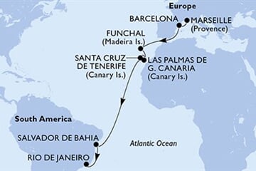 MSC Virtuosa - Francie, Španělsko, Portugalsko, Brazílie (z Marseille)