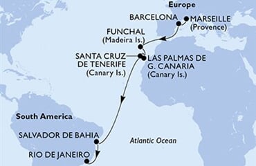 MSC Virtuosa - Francie, Španělsko, Portugalsko, Brazílie (z Marseille)