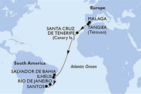 MSC LIRICA - Španělsko, Maroko, Brazílie (z Malagy)