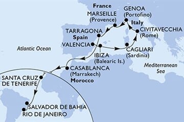MSC MUSICA - Španělsko, Itálie, Francie, Maroko, Brazílie (Valencie)