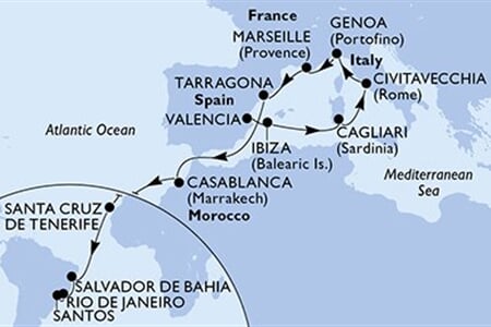 MSC MUSICA - Španělsko, Itálie, Francie, Maroko, Brazílie (Valencie)