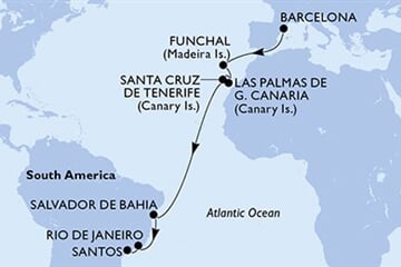 MSC VIRTUOSA - Španělsko, Portugalsko, Brazílie (z Barcelony)