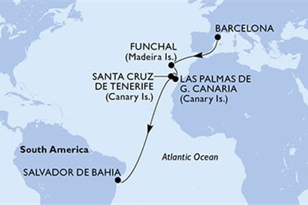 MSC VIRTUOSA - Španělsko, Portugalsko, Brazílie (z Barcelony)