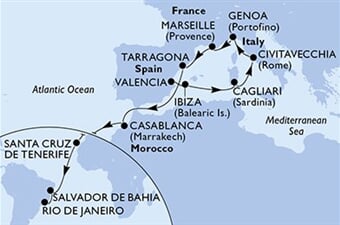 MSC Musica - Španělsko, Itálie, Francie, Maroko, Brazílie (Valencie)