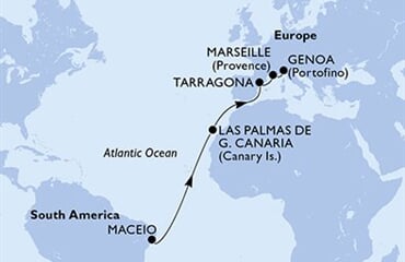 MSC Musica - Brazílie, Španělsko, Francie, Itálie (Maceio)