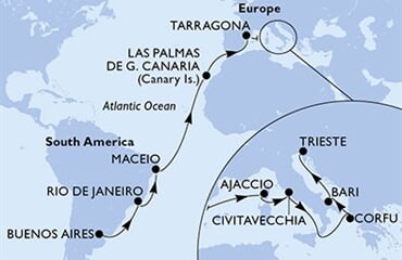 MSC Splendida - Argentina, Brazílie, Španělsko, Francie, Itálie, ... (Buenos Aires)