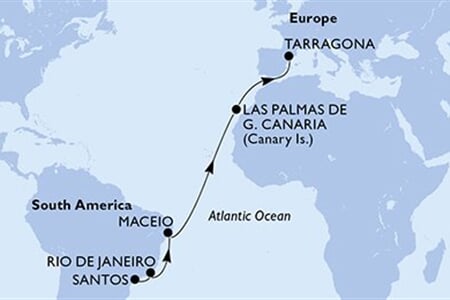 MSC MUSICA - Brazílie, Španělsko (Santos)