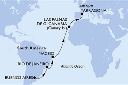 MSC SPLENDIDA - Argentina, Brazílie, Španělsko (Buenos Aires)