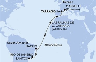 MSC Musica - Brazílie, Španělsko, Francie (Santos)