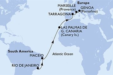 MSC Musica - Brazílie, Španělsko, Francie, Itálie (z Rio de Janeira)