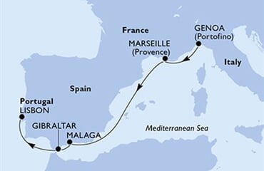 MSC Opera - Itálie, Francie, Španělsko, Gibraltar, Portugalsko (z Janova)