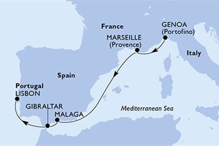 MSC OPERA - Itálie, Francie, Španělsko, Gibraltar, Portugalsko (z Janova)