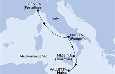 MSC World Europa - Itálie, Malta (z Janova)