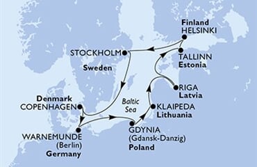 MSC Magnifica - Německo, Polsko, Litva, Lotyšsko, Estonsko, ... (Warnemünde)