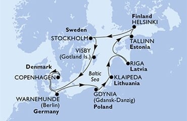 MSC Magnifica - Německo, Polsko, Litva, Lotyšsko, Estonsko, ... (Warnemünde)