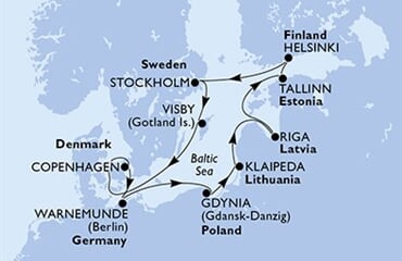 MSC Magnifica - Dánsko, Německo, Polsko, Litva, Lotyšsko, ... (z Kodaně)