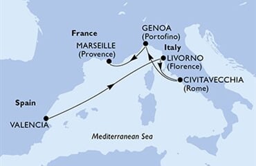 MSC Orchestra - Španělsko, Itálie, Francie (Valencie)