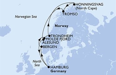 MSC Preziosa - Německo, Norsko (Hamburk)