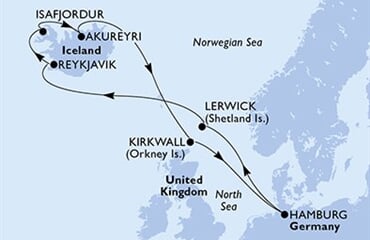 MSC Preziosa - Německo, Velká Británie, Island (Hamburk)