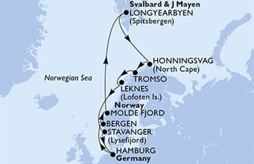 MSC Preziosa - Německo, Norsko, Špicberky (Hamburk)