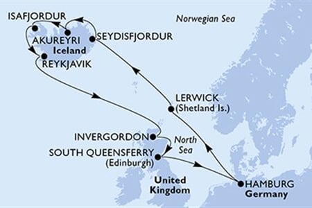 MSC Preziosa - Německo, Velká Británie, Island (Hamburk)