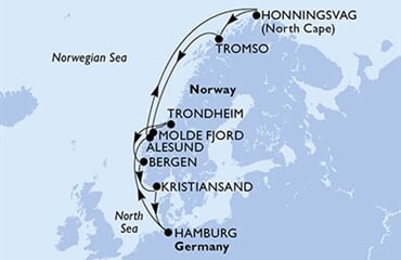 MSC Preziosa - Německo, Norsko (Hamburk)