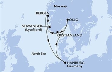 MSC Preziosa - Německo, Norsko (Hamburk)