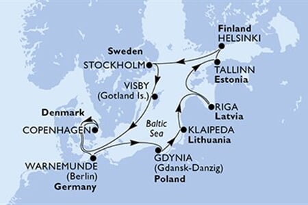 MSC MAGNIFICA - Németország, Lengyelország, Litvánia, Lettország, Észtország, ... (a Warnemünde-ből)