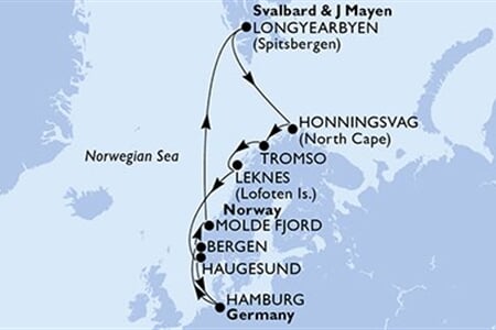 MSC PREZIOSA - Németország, Norvégia, Spitzbergák (a Hamburg-ból)