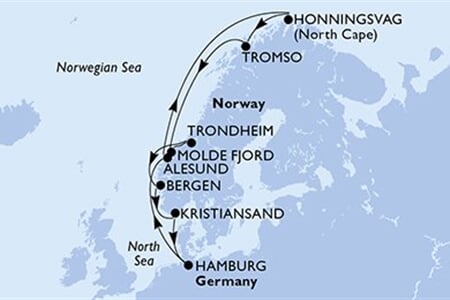 MSC PREZIOSA - Németország, Norvégia (a Hamburg-ból)