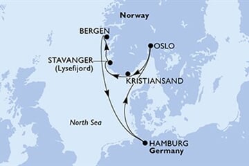 MSC PREZIOSA - Németország, Norvégia (a Hamburg-ból)