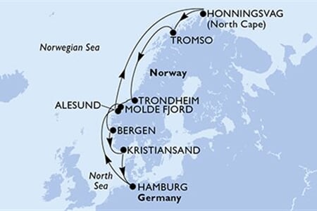 MSC PREZIOSA - Německo, Norsko (Hamburk)