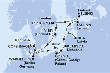 MSC MAGNIFICA - Dánia, Németország, Lengyelország, Litvánia, Lettország, ... (a Koppenhága-ből)