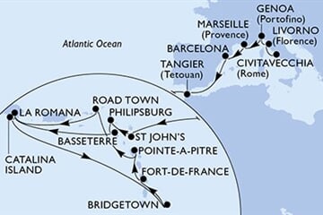 MSC OPERA - Itálie, Francie, Španělsko, Maroko, Antigua a Barbuda, ... (z Civitavecchie)